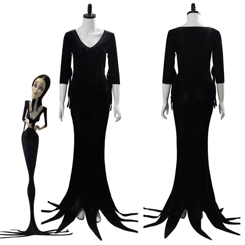 morticia addams black dress