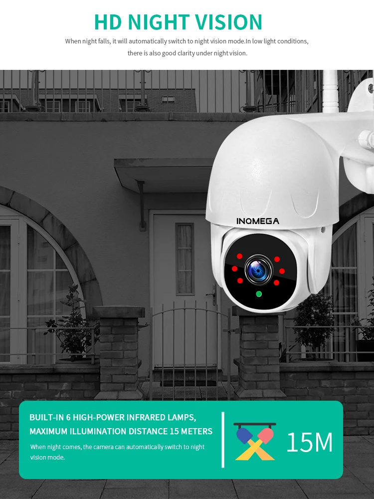 INQMEGA 2MP Cloud 1080P PTZ скоростная Купольная Wi-Fi камера для улицы с автоматическим отслеживанием ONVIF беспроводная камера для домашнего наблюдения IP Cam