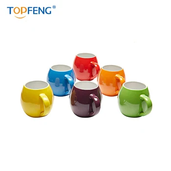 

TOPFENG 14 oz Colorful Stoneware Coffee Milk Mug Breakfast Cup Home Office Supply - 6 different colors