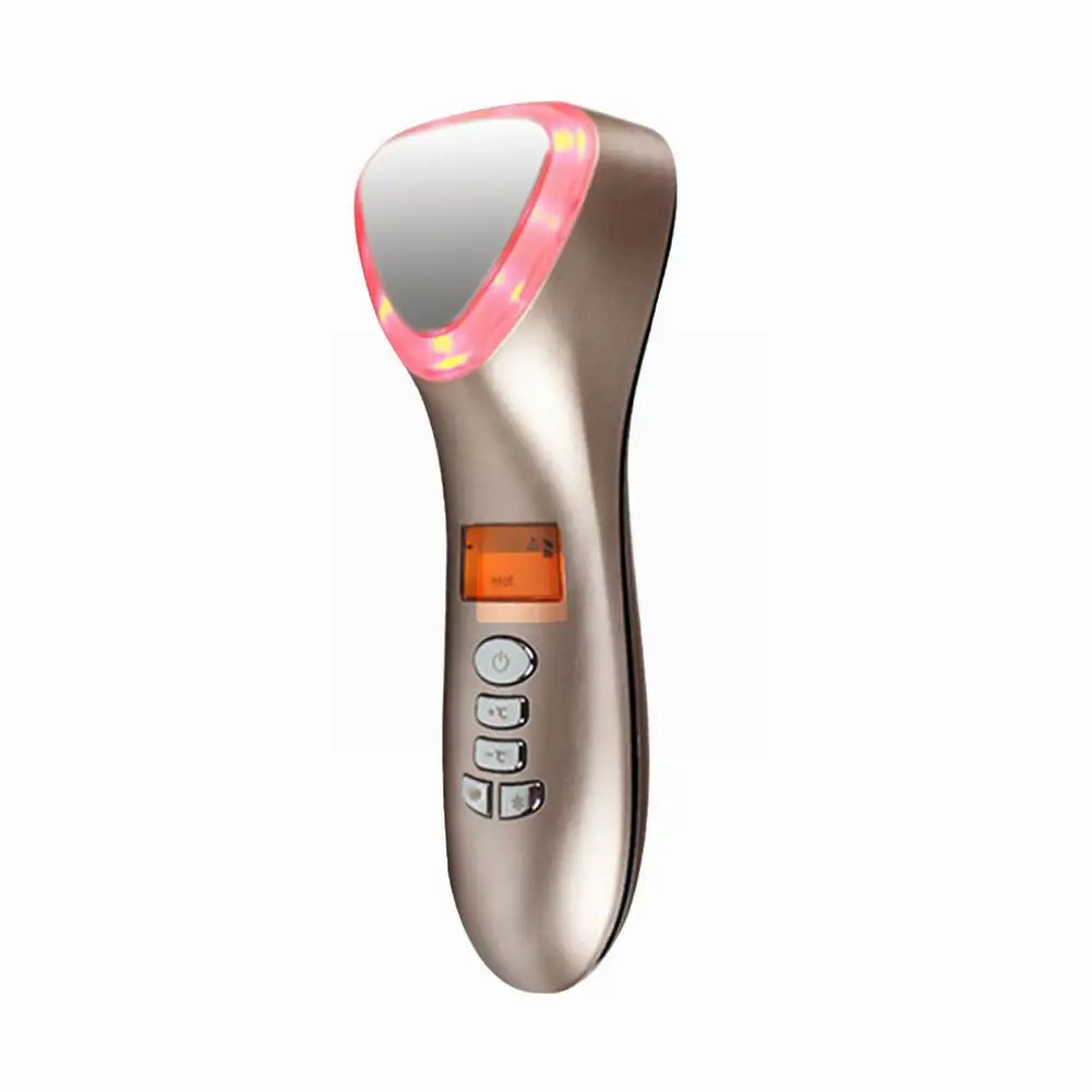 Ferramentas de Beleza Cuidados com a Pele Efeito de Vibração Máquina da Beleza Massageador Facial Ultra-sônica Rosto Dispositivo Spa Luz Anti-envelhecimento Levantamento 5 A Pele Ultra-sônica Rosto Dispositivo Spa Luz