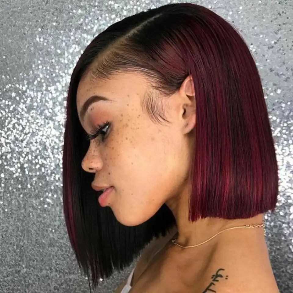 Pelucas De Cabello Corto Brasileno Bob Peluca Con Malla Frontal 1b 99j Peluca De Cabello Humano Peluca De Cabello Natural Con Malla Frontal S Para Mujeres Negras Aliexpress