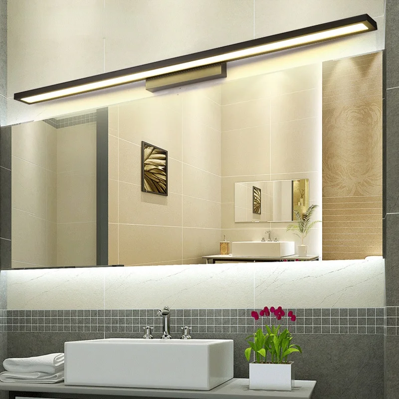 

White/Black Modern bathroom / toilet LED front mirror lights bathroom Aluminum mirror lights 0.4-1m 8-24W 85-265V