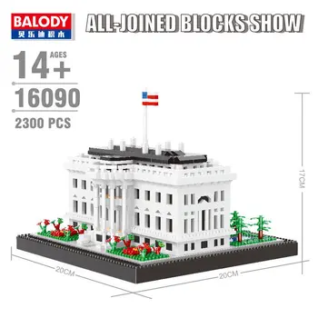 

Balody 16090 World Famous Architecture USA The White House Model Mini Diamond Building Block Brick Small Blocks 3D Assembly Toy