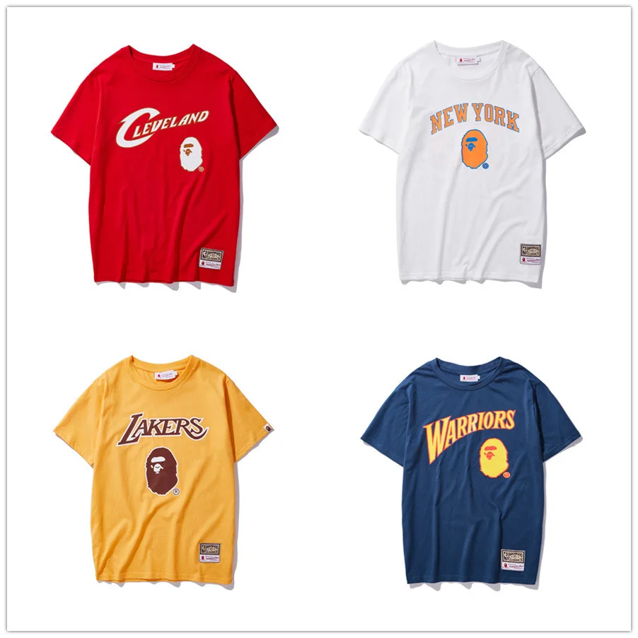 

2019 Summer New Style NBA Team Joint Shirt Teenager Students Summer Popular Brand Short Sleeve T-shirt