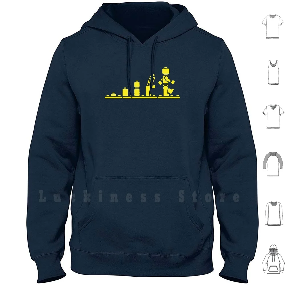 

Mens Building Bricks Evolution hoodies long sleeve Symbol May Movie Cartoon Parody Retro Funny Saying Joke Food Wrong