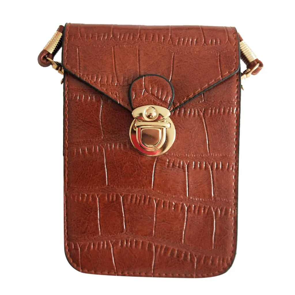 

Women's Mobile Phone Mini Bag Shoulder Bag Leather Ladies Handbag Waterproof Mobile Phone Case Leather Bag 1113#B
