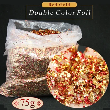 

75g Alloy Leaf Fragment Gold-red Taiwan Imitation Gold Foil Flake ,for Nail Art Handcrafts Painting Gold-plated Home Decoration