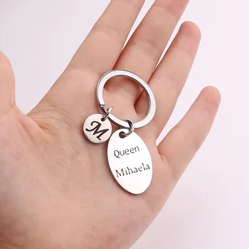 

MEIBEADS Customized Keychain Elliptical Content Letters Names Keychain For Women Customize Lovely Delicate Key Ornament