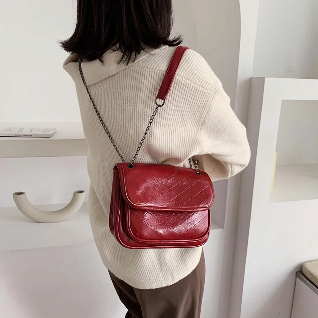 Модная женская одноцветная квадратная сумка, трендовая Большая вместительная сумка из искусственной кожи, сумка для покупок, повседневная женская винтажная сумка-мессенджер# g3