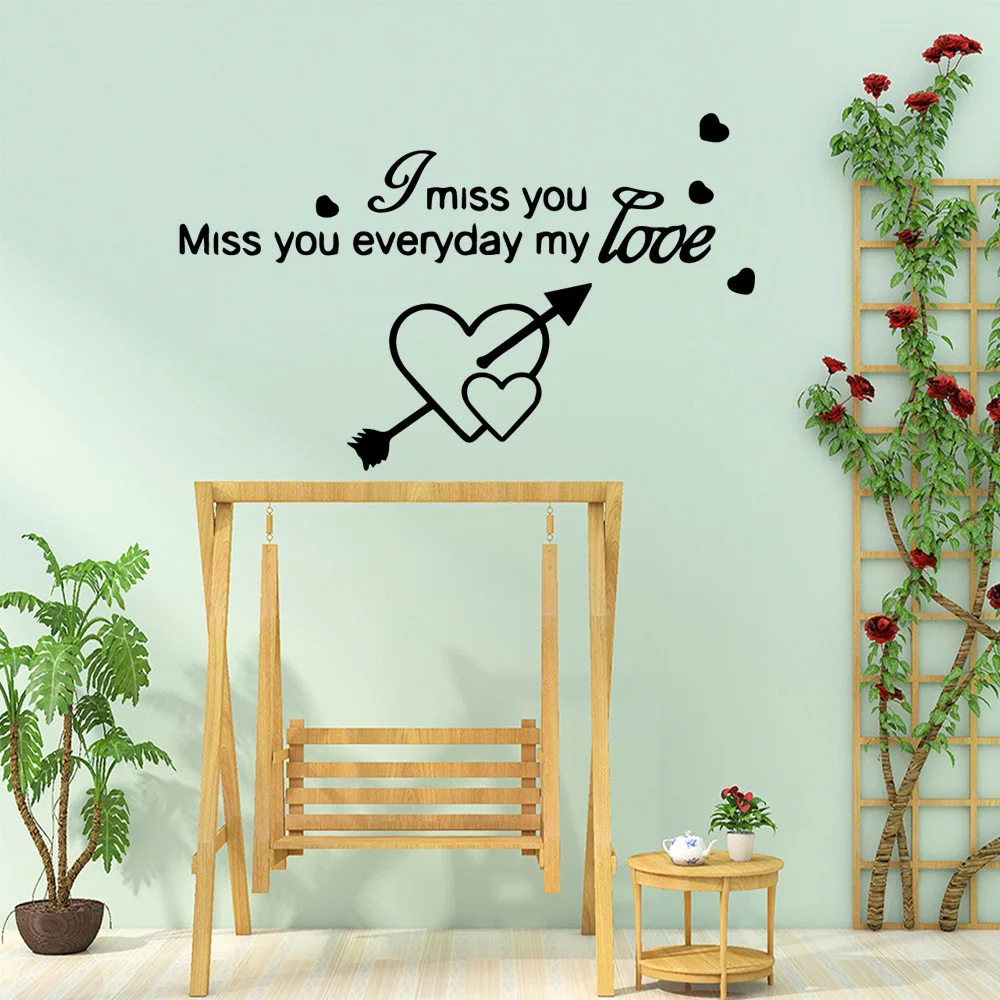 Plane Sticker Miss You Waterproof Wall Stickers Art Decor for Living Room Company School Office Decoration Decal | Дом и сад