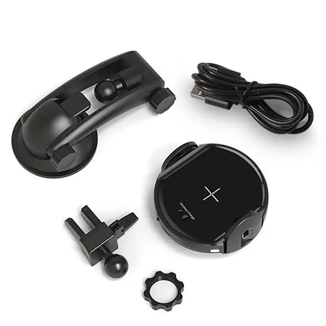 Черный 15 Вт беспроводное автомобильное зарядное устройство USB C автоматический 10 Вт Qi Быстрая зарядка держатель для iPhone XS XR X 8 11 samsung S10 S9 Note 10 9 - Цвет: Черный
