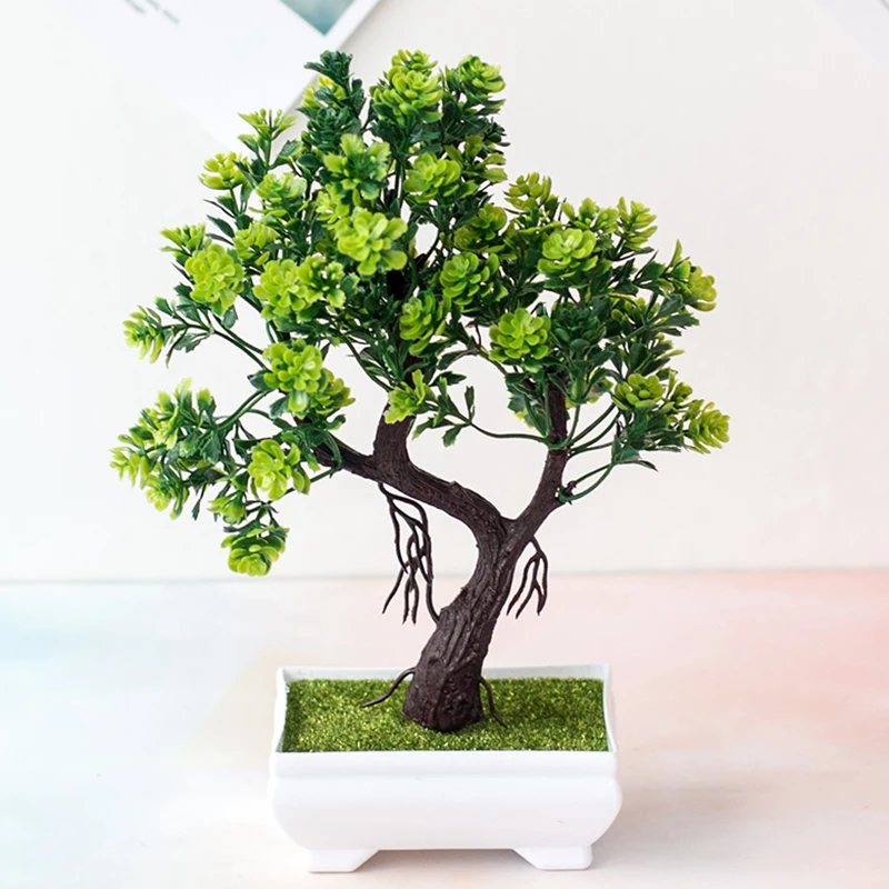 Artificial Potted Flower Fake Bonsai Pot Plant Home Office Table Desk Ornament Decor Simulation Plant Photography