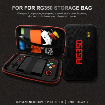 

Retro Cover Carrying Case Storage Game Console Bag Hard EVA Mesh Pocket Travel With Lanyard Portable Protective For RG350