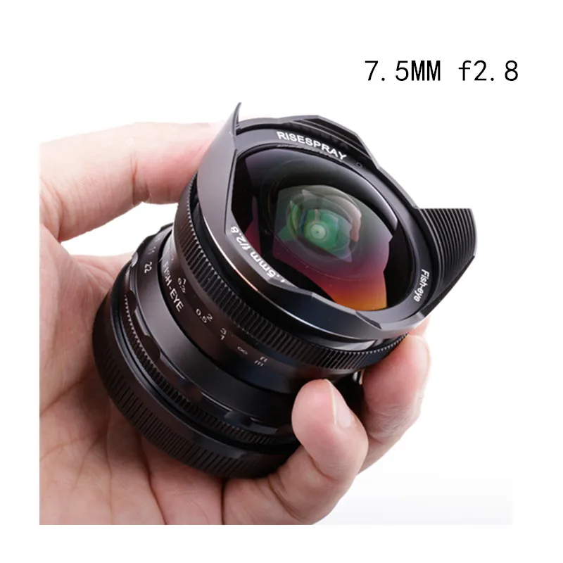 7 5 мм f2.8 Рыбий глаз объектив 180 дюйма Ручная фиксированная линза для Olympus Panasonic