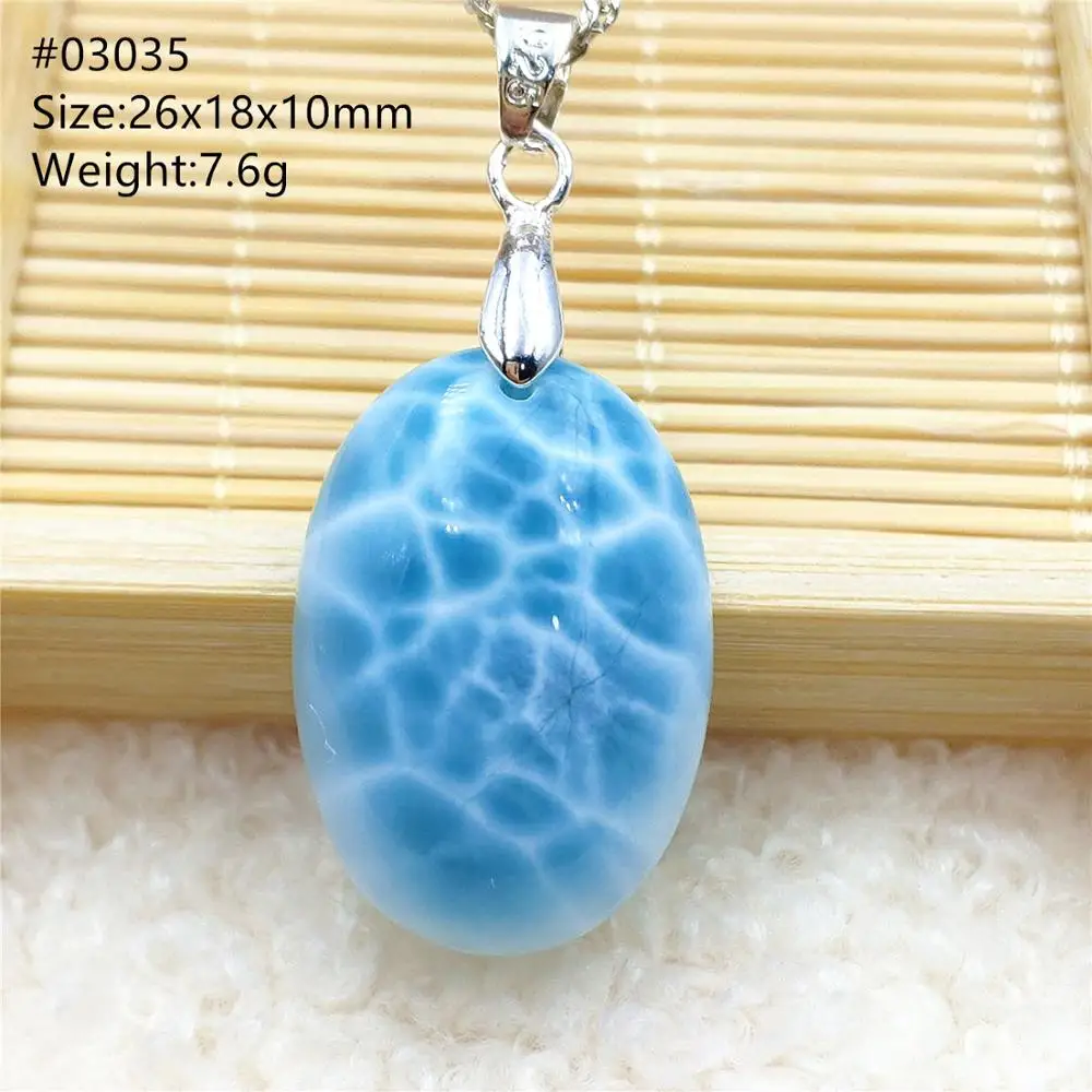 Подлинная натуральная синяя подвеска Larimar от Dominia женское овальное ожерелье с