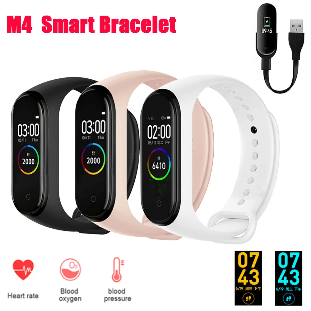 

M4 Smart Band Fitness Trcker Sport Bracelet Pedometer Heart Rate Blood Pressure Bluetooth Health Wirstband Waterproof Smartband