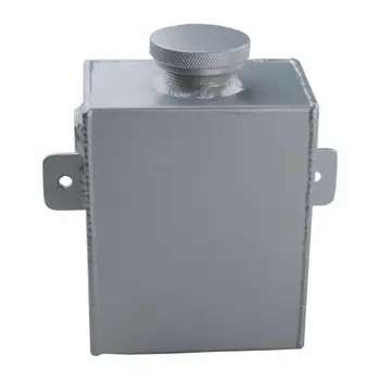 

1.2L Radiator Overflow Expansion Water Tank Bottle Aluminum Universal Coolant Silver Tank