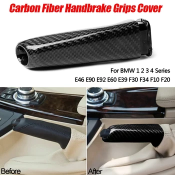 

Car Real Carbon Fiber Handbrake Grips Cover Sticker Universal For BMW 1 2 3 4 Series E46 E90 E92 E60 E39 F30 F34 F10 F20