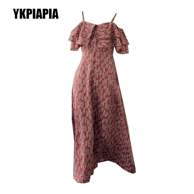 YKPIAPIA 2020 новые летние осенние платья с вырезом лодочкой и оборками в морском стиле