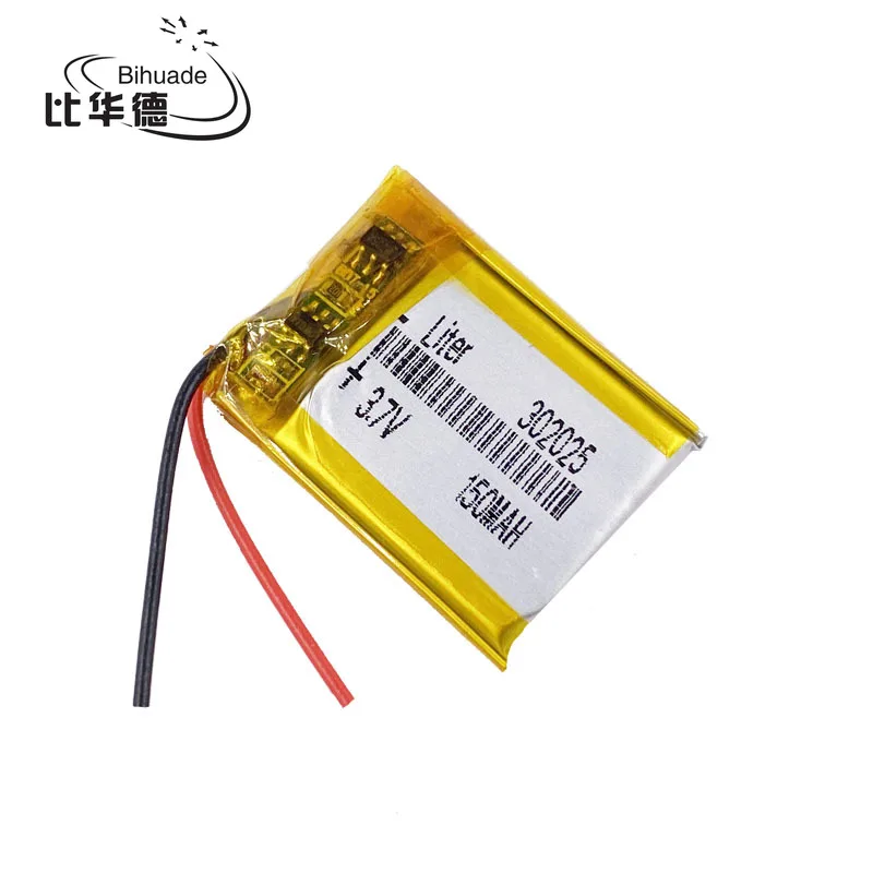 3 7 V 150mAh 302025 литий-полимерный литий-ионный аккумулятор для Mp3 MP4 MP5 GPS PSP mobile bluetooth |