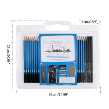 

26pcs Sketching Drawing Pencil Set Professional Graphite Charcoal Stick Students