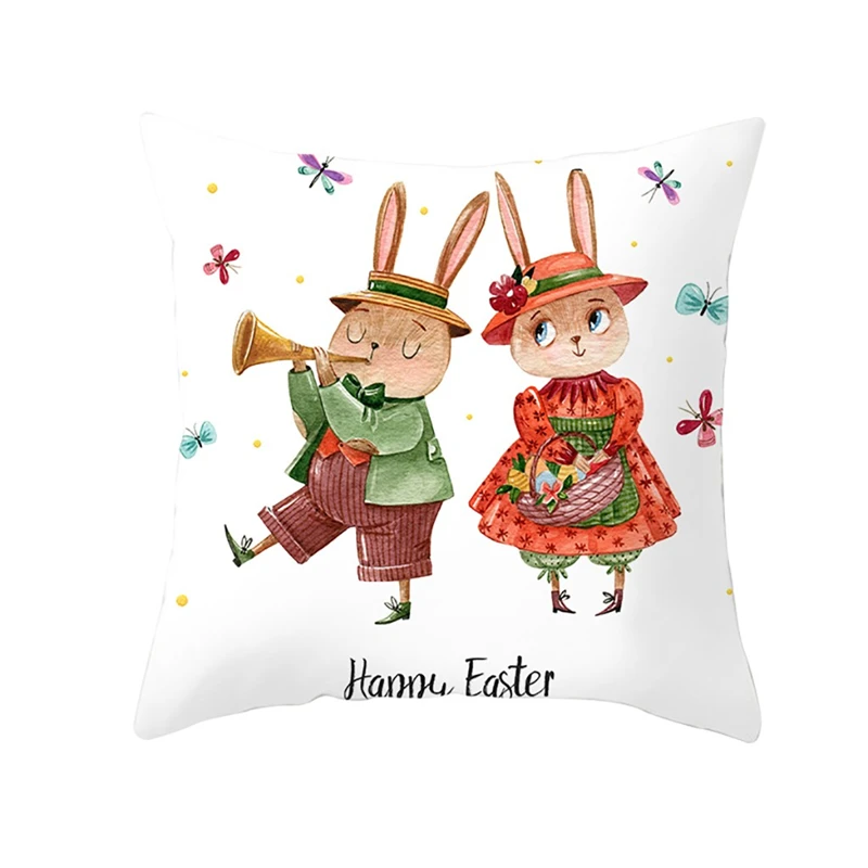 

Surprise Easter Rabbit Print Pillow Case Polyester Sofa Car Cushion Cover Home Decor Decorcomfortable Warmth Fashion Exquisite