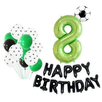 

16pcs/lot Baby shower party football digital birthday balloon package World Cup theme birthday party decoration balloons