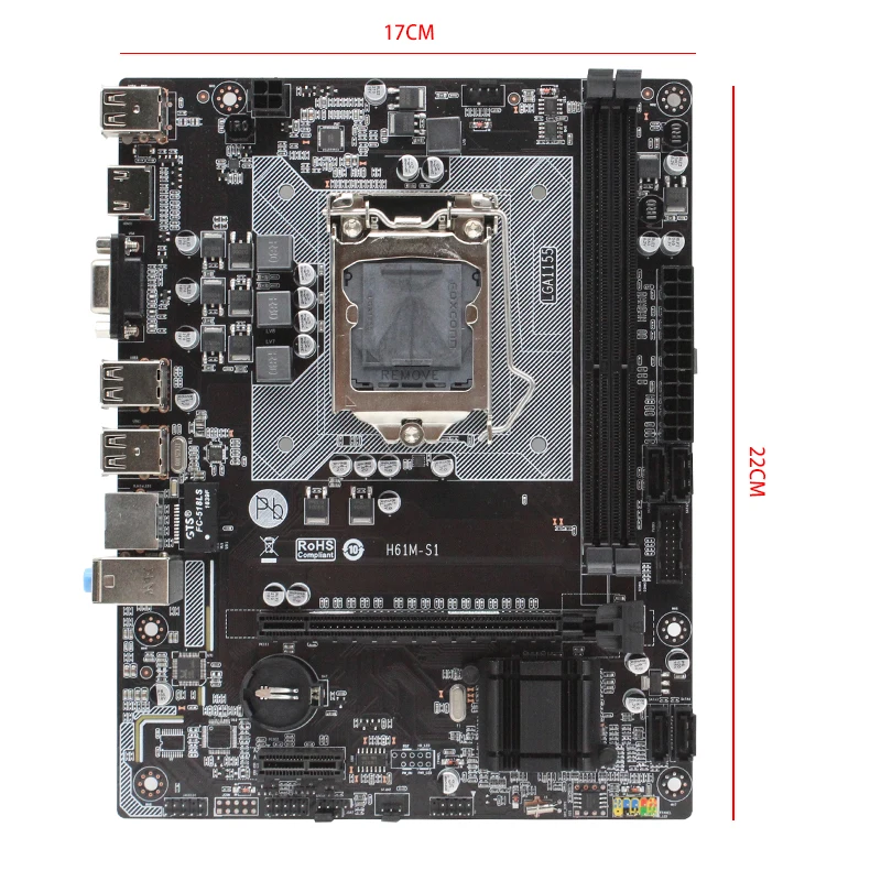 H61 Motherboard LGA 1155 Dual Channel DDR3 Memory Micro-ATX Integrated Graphics Support Intel i3 i5 i7 H61M-S1 Mainboard