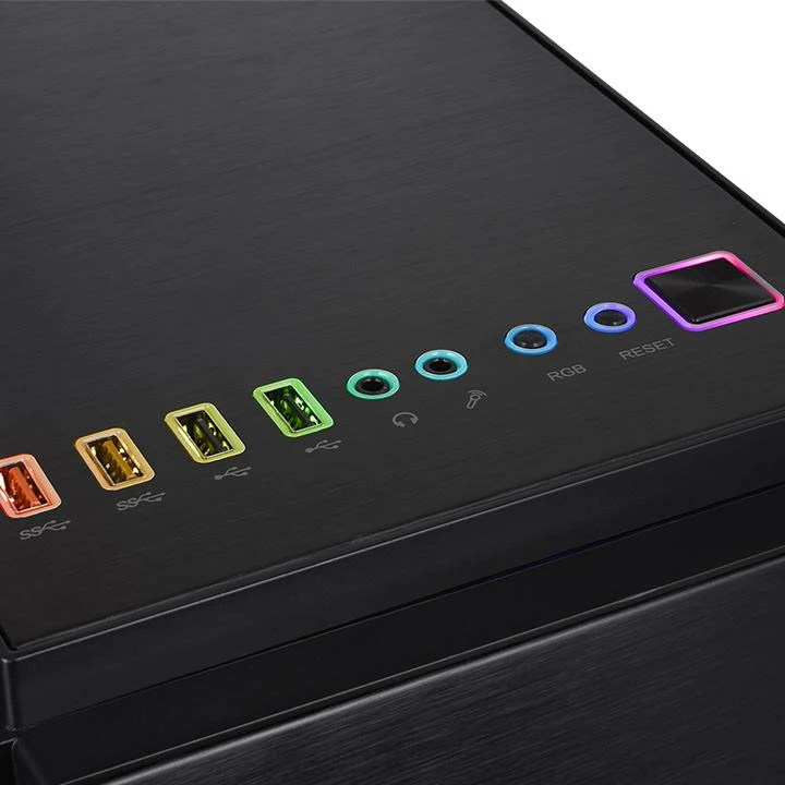 Корпус Thermaltake Versa C23 TG RGB черный без БП ATX 4x120mm 2xUSB2.0 2xUSB3.0 audio bott PSU