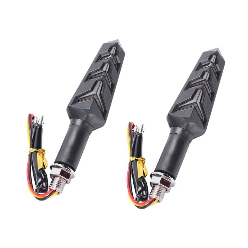 

Motorcycle Led Turn Signals Flowing Water Blinker Flashing Lights Built Relay Bendable Motorcycle Tail Flasher Indicator 2Pcs