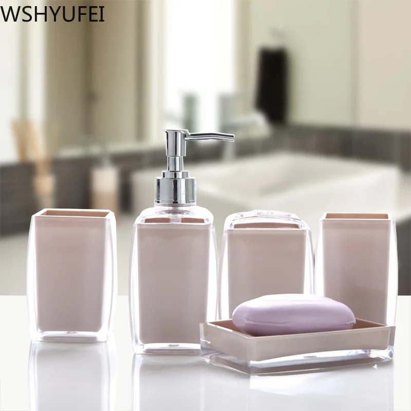 New style light luxury acrylic bathroom set Couples Mouthwash Cup High end shower gel lotion