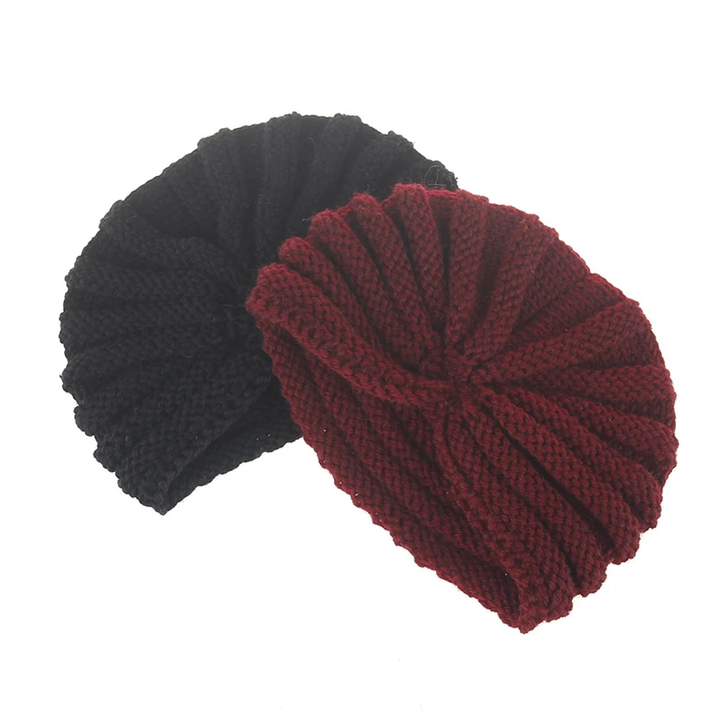 Female Knitted Hat Cap Hat India Hat beanie Ladies Hair Accessories winter cap Crochet Turban Female Head Wraps winter hat