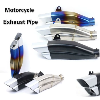 

For CBR1000 R6 er6n trk502 R3 R1 Universal Motorcycle Exhaust Muffler Pipe Double exit Silencer muffler Exhaust 51mm