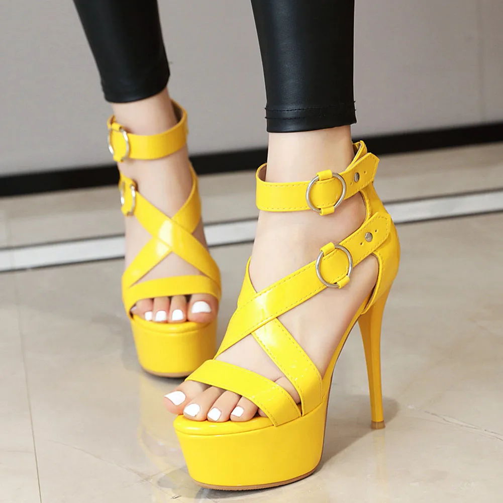 

Lapolaka 2020 Hot Sale Platform Buckle Strap Summer Sandals Woman Shoes Super Thin High Heels Concise Shoes Women Sandals