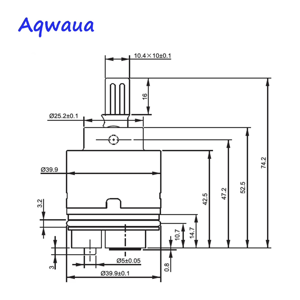 Aqwaua 40mm Ceramic Disc Faucet Cartridge with Distributor with Filter Faucet Valve Core Replacement Part Bathroom Accessories