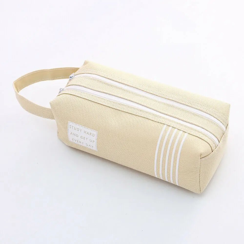 Студенческий чехол для карандашей и ручек двухслойный дорожный держатель кистей