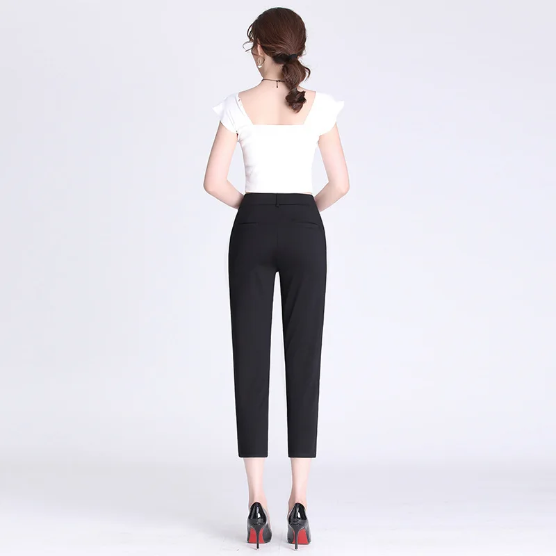 

Slimming Black Trousers Children 2019 New Style Korean-style Loose-Fit Spring And Summer Small Suit Pants Drainpipe Jeans Harem