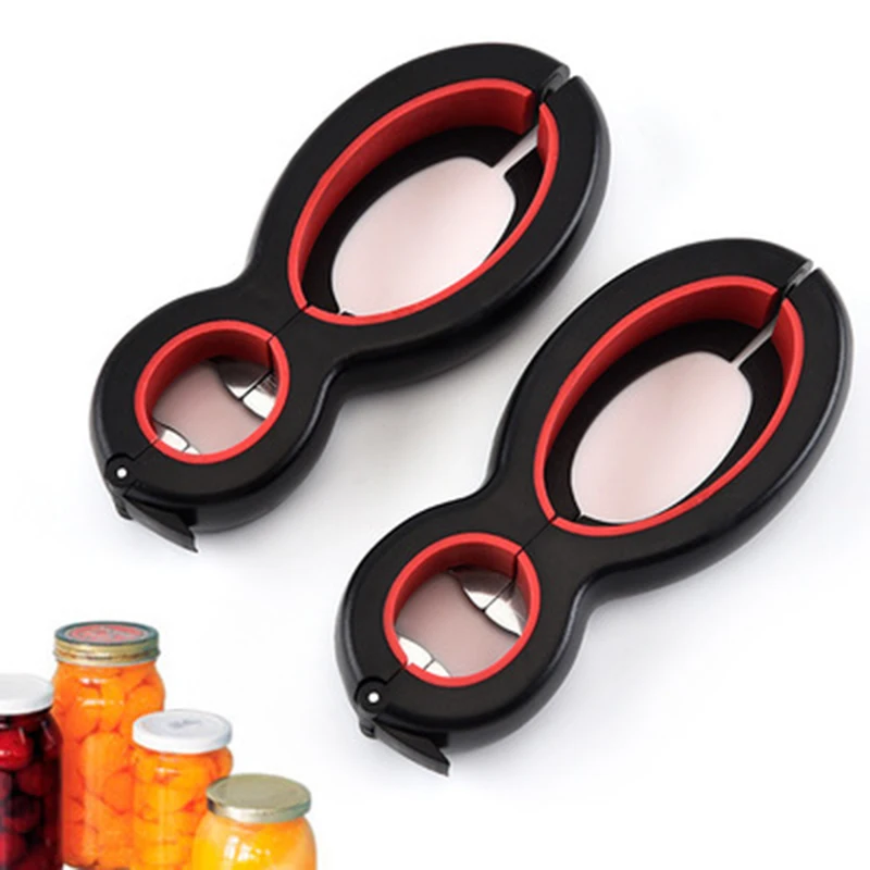 1 Pcs 6 in 1 Multifunction Bottle Opener All in One Jar Gripper Can