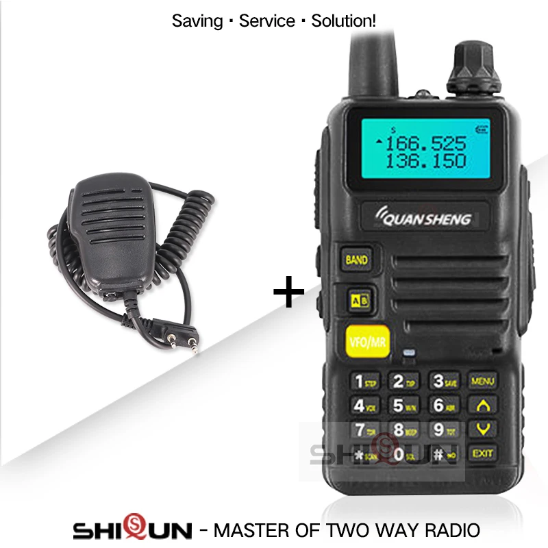 Add Mini Microphone Quansheng UV-R50-2 обновленная Мобильная рация Vhf Uhf двухдиапазонный радиоприемник Comunicador Hf трансивер UV-R50-1 UV R50 серия Uv-5r - Цвет: Add Mini Microphone