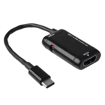 

USB-C Type C to HDMI Adapter USB 3.1 Cable For MHL Android Phone Tablet Black Android Phone Tablet Video Extension Cable