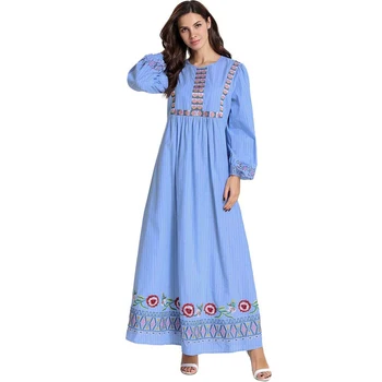 

Turkey Islamic Muslim Abaya Dress Women A-line Maxi Hijab Dresses Jilbab Vestido Kimono Moroccan Kaftan Embroidery Arabic Elbise
