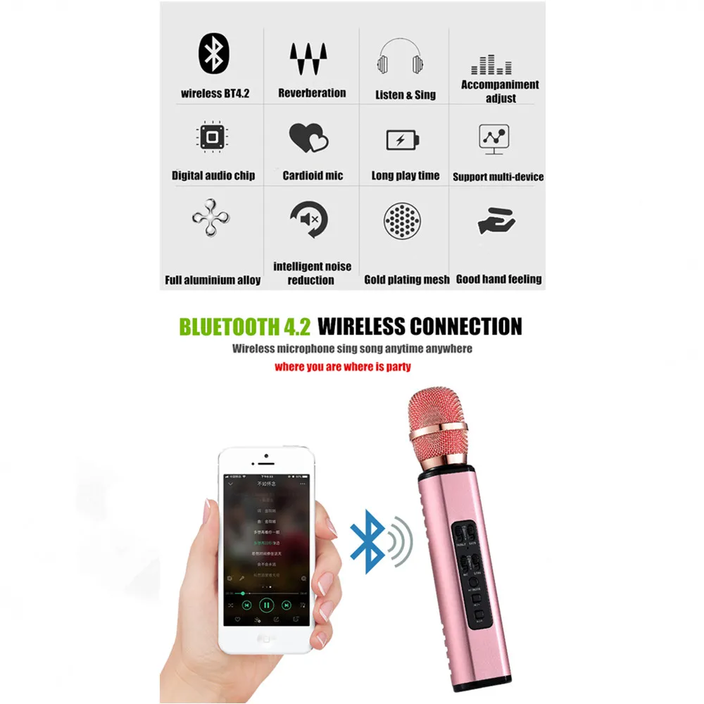 gaming mic K6 Mobile Phone Microphone Wireless Bluetooth -compatible Microphone Wireless Microphone Wireless Multiple Devices Compatible wireless mic