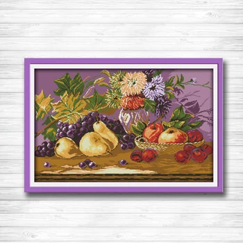 

Fruit feast basket paintings 14CT 11CT counted cross stitch kits embroidery set Needlework Set chinese cross stitch Home decor
