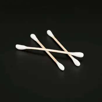 

Disposable Cleaning The Ears Wooden Cotton Swabs Cosmetic Cotton Buds Ear Head Health Makeup Cosmetics Cotton Stick Swab 100pcs