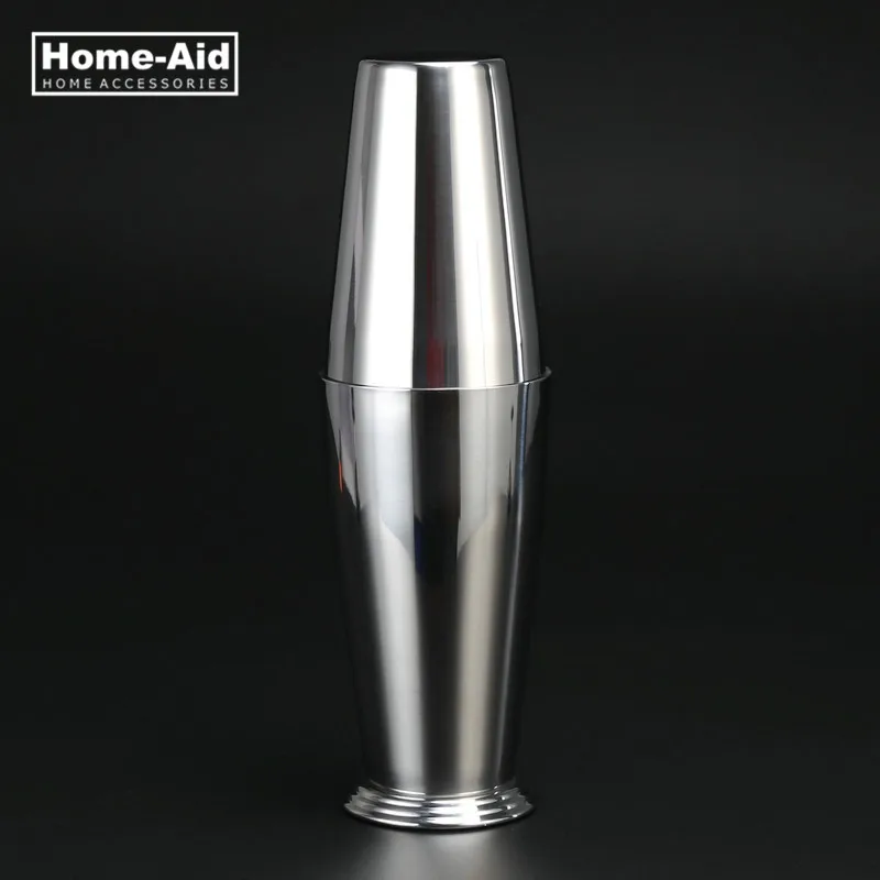 silver Нержавеющая сталь шейкер олово на оловянном 28& 18oz Профессиональный бармен шейкер - Цвет: silver