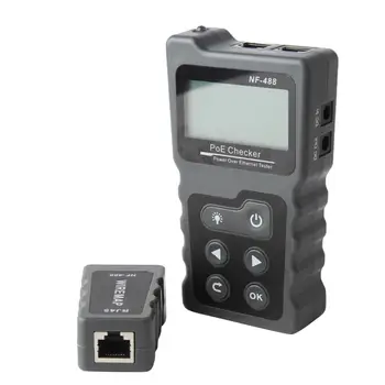 

NF-488 Digital Ethernet CAT5 CAT6 LAN Network Cable PoE Switch Tester Detector LCD Display Network Cable Tester Network Tools