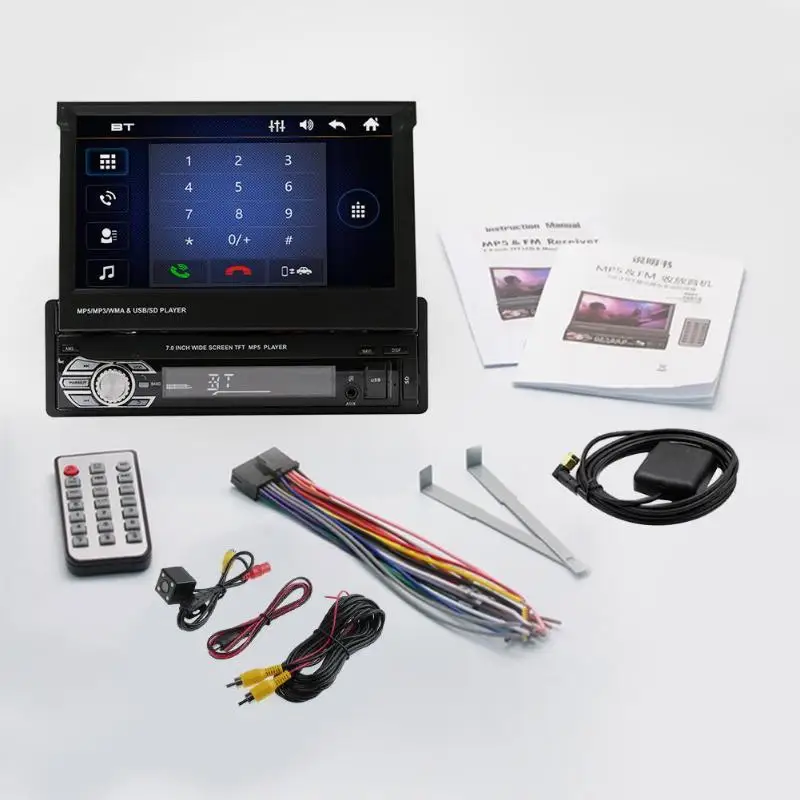 9601G 7 дюймов сенсорный экран Bluetooth стерео MP5 плеер автомобиля gps FM/AM радио с картой+ камера для телефонов Android