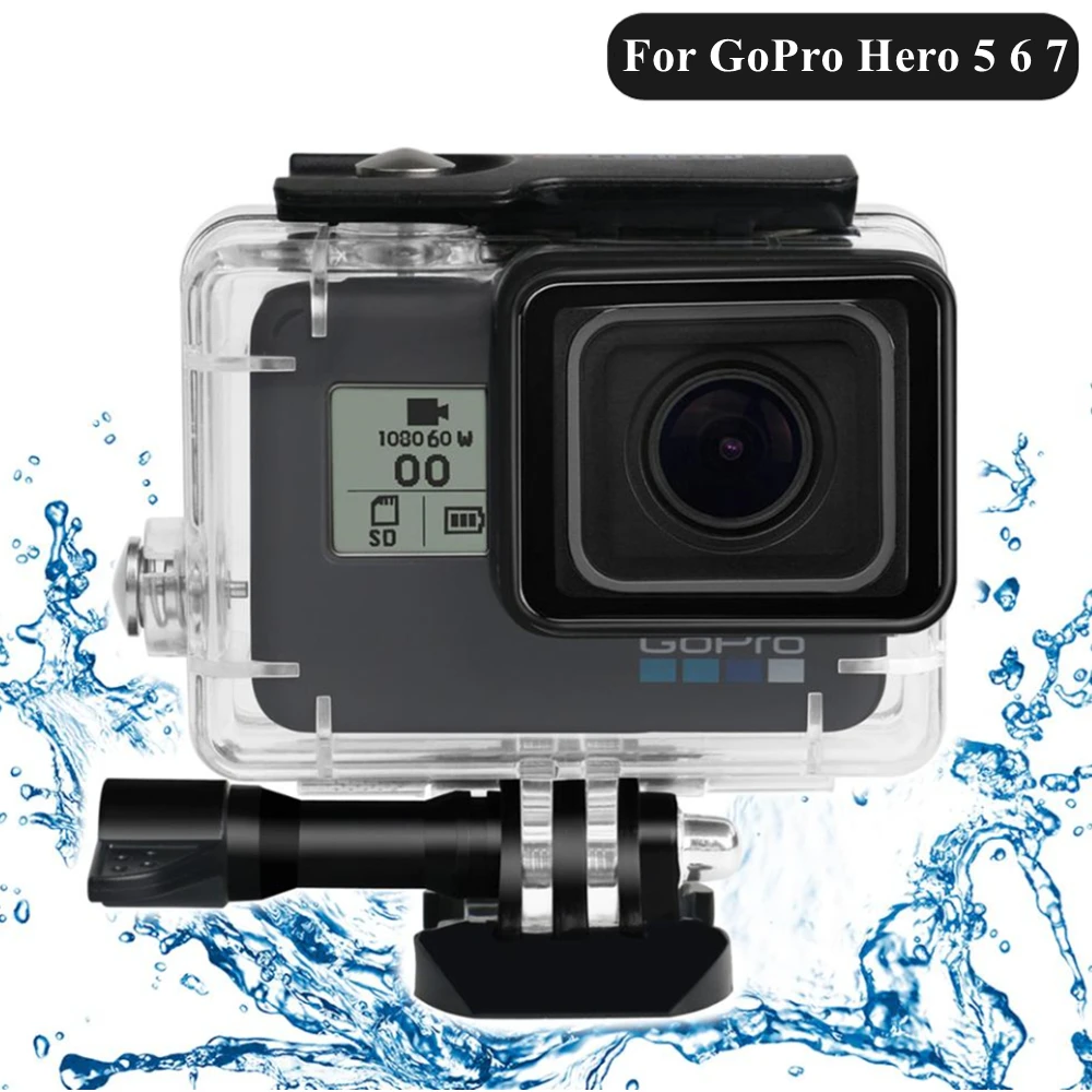 Подводный водонепроницаемый чехол для Gopro Hero 7 6 5 Черный Защитный дайвинга с