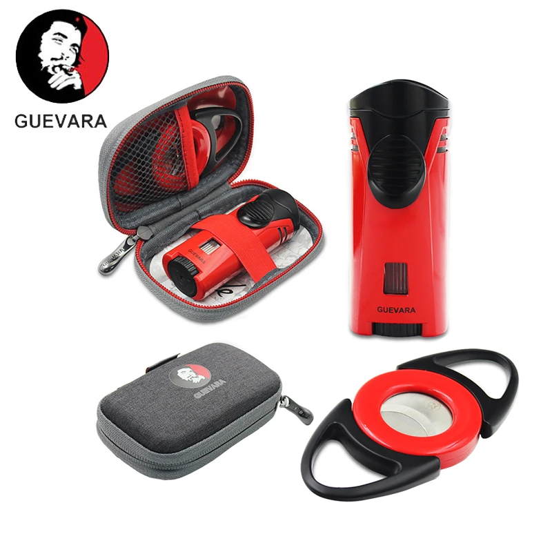 Зажигалка для сигарет Guevera ветрозащитная Бутановая из нержавеющей стали с 1