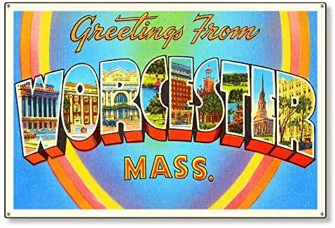 Металлическая жестяная вывеска Винтаж шик художественное оформление Worcester для